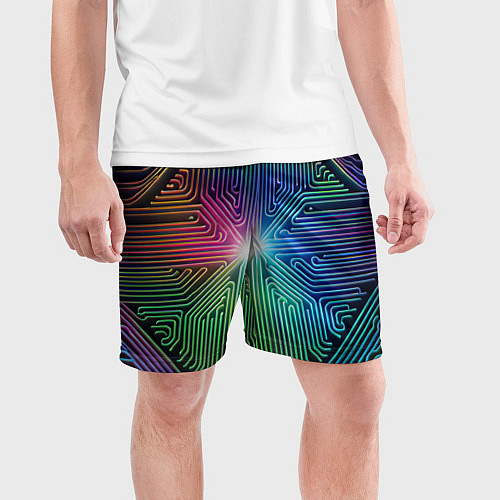 Мужские спортивные шорты Линейная графика / 3D-принт – фото 3