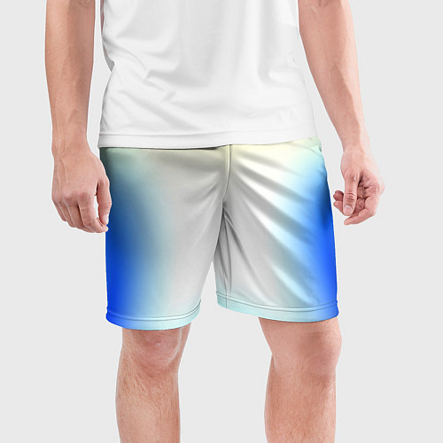 Мужские спортивные шорты Color yellow blue white / 3D-принт – фото 3