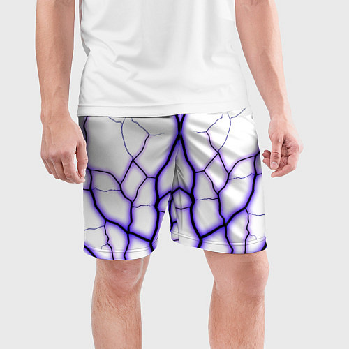 Мужские спортивные шорты Color white purple / 3D-принт – фото 3