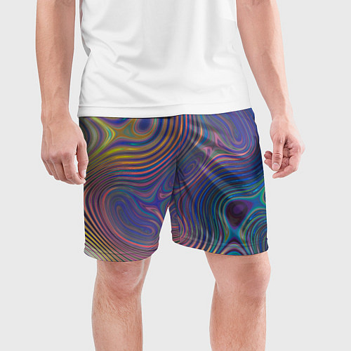 Мужские спортивные шорты Абстрактная рябь / 3D-принт – фото 3