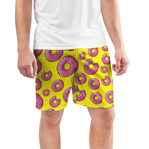 Мужские спортивные шорты Пончики Гомера / 3D-принт – фото 3