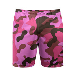 Мужские спортивные шорты Камуфляж: розовый/коричневый
