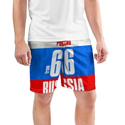 Шорты спортивные мужские Russia: from 66, цвет: 3D-принт — фото 2