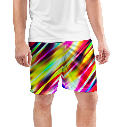 Мужские спортивные шорты Цветные блики / 3D-принт – фото 3