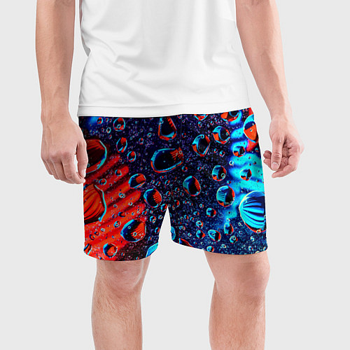 Мужские спортивные шорты Капли на стекле / 3D-принт – фото 3