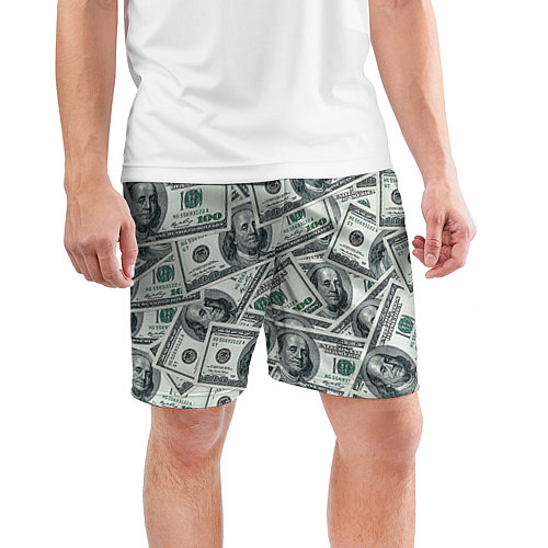 Мужские спортивные шорты Банкноты / 3D-принт – фото 3