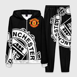 Костюм мужской Man United: Black Collection, цвет: 3D-белый