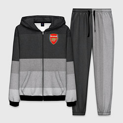 Костюм мужской ФК Арсенал: Серый стиль, цвет: 3D-черный