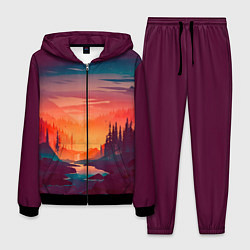 Костюм мужской Minimal forest sunset, цвет: 3D-черный