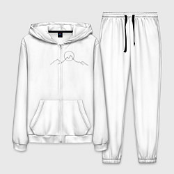 Костюм мужской Минимализм силуэт горы, цвет: 3D-белый