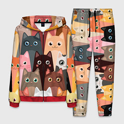 Костюм мужской Котики мультяшные, цвет: 3D-красный