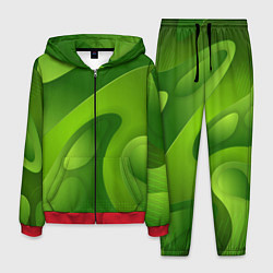 Костюм мужской 3d Green abstract, цвет: 3D-красный
