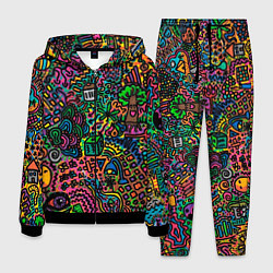 Костюм мужской Кислотные узоры психоделика, цвет: 3D-черный
