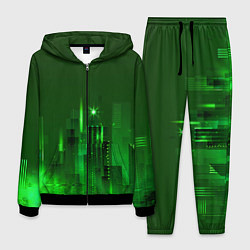 Костюм мужской Зеленый город, цвет: 3D-черный