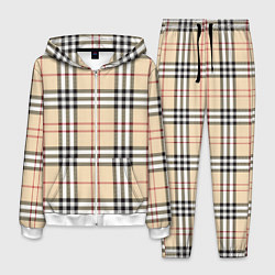 Костюм мужской Клетчатый принт в стиле Burberry, цвет: 3D-белый