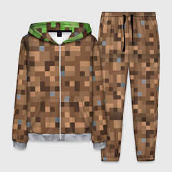 Костюм мужской ЗЕМЛЯ DIRT MINECRAFT, цвет: 3D-меланж