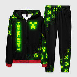 Костюм мужской MINECRAFT NEON LOGO CREEPER, цвет: 3D-красный