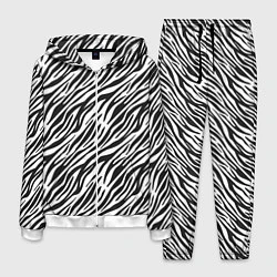 Костюм мужской Чёрно-Белые полоски Зебры, цвет: 3D-белый