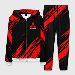 Костюм мужской Mitsubishi Texture Red, цвет: 3D-белый