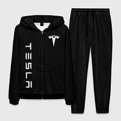 Костюм мужской Tesla Тесла логотип и надпись, цвет: 3D-черный