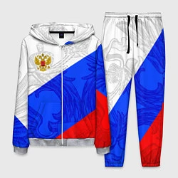Костюм мужской Российский герб: триколор, цвет: 3D-меланж