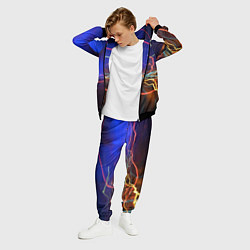 Костюм мужской Neon vanguard pattern Lightning Fashion 2023, цвет: 3D-черный — фото 2