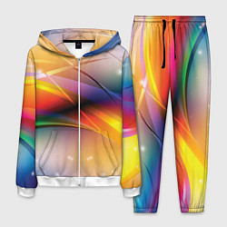 Костюм мужской Абстрактные линии разных цветов, цвет: 3D-белый
