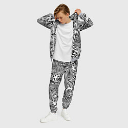 Костюм мужской Сумасшедшая зебра Абстрактный узор с извилистыми л, цвет: 3D-меланж — фото 2