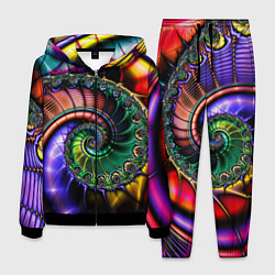 Костюм мужской Красочная фрактальная спираль Colorful fractal spi, цвет: 3D-черный
