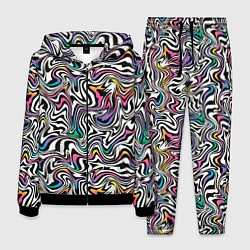 Костюм мужской Цветная оптическая иллюзия, цвет: 3D-черный