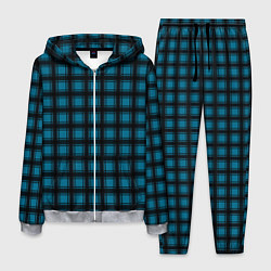 Костюм мужской Black and blue plaid, цвет: 3D-меланж