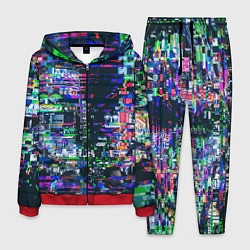 Костюм мужской Ночной город - glitch, цвет: 3D-красный
