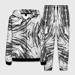 Костюм мужской Черно-белый абстрактный узор Трио, цвет: 3D-черный