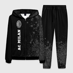 Костюм мужской AC Milan sport на темном фоне: по-вертикали, цвет: 3D-черный