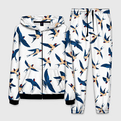 Костюм мужской Ласточки парят в небе, цвет: 3D-черный