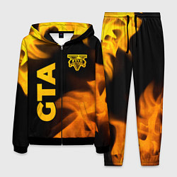 Костюм мужской GTA - gold gradient: надпись, символ, цвет: 3D-черный