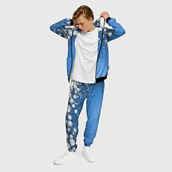 Костюм мужской Снежный узор на синем фоне, цвет: 3D-черный — фото 2