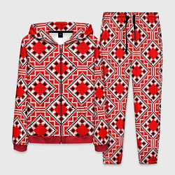 Костюм мужской Белорусская вышивка - орнамент, цвет: 3D-красный