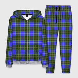 Костюм мужской Ткань Шотландка сине-зелёная, цвет: 3D-меланж