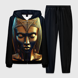 Костюм мужской Нейросеть - золотая статуя египетской царицы, цвет: 3D-черный