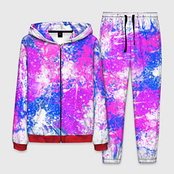 Мужской костюм Разбрызганная фиолетовая краска - светлый фон