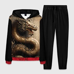 Костюм мужской Китайский дракон с открытой пастью, цвет: 3D-красный