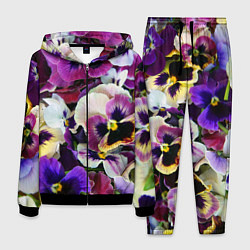 Костюм мужской Красивые анютины глазки, цвет: 3D-черный