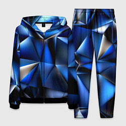 Костюм мужской Polygon blue abstract, цвет: 3D-черный