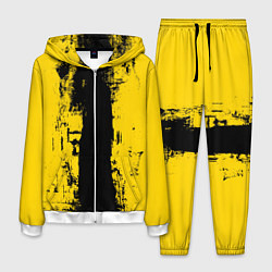 Костюм мужской Вертикальная черно-желтая полоса Cyberpunk 2077, цвет: 3D-белый