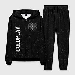 Костюм мужской Coldplay glitch на темном фоне: надпись, символ, цвет: 3D-черный
