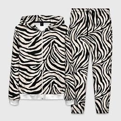 Костюм мужской Полосатая шкура зебры, белого тигра, цвет: 3D-белый