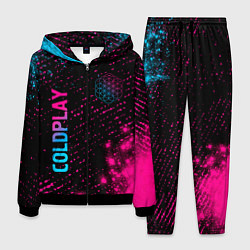 Костюм мужской Coldplay - neon gradient: надпись, символ, цвет: 3D-черный