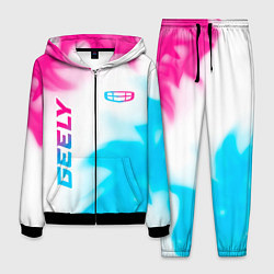 Костюм мужской Geely neon gradient style: надпись, символ, цвет: 3D-черный