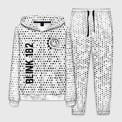 Костюм мужской Blink 182 glitch на светлом фоне: надпись, символ, цвет: 3D-белый